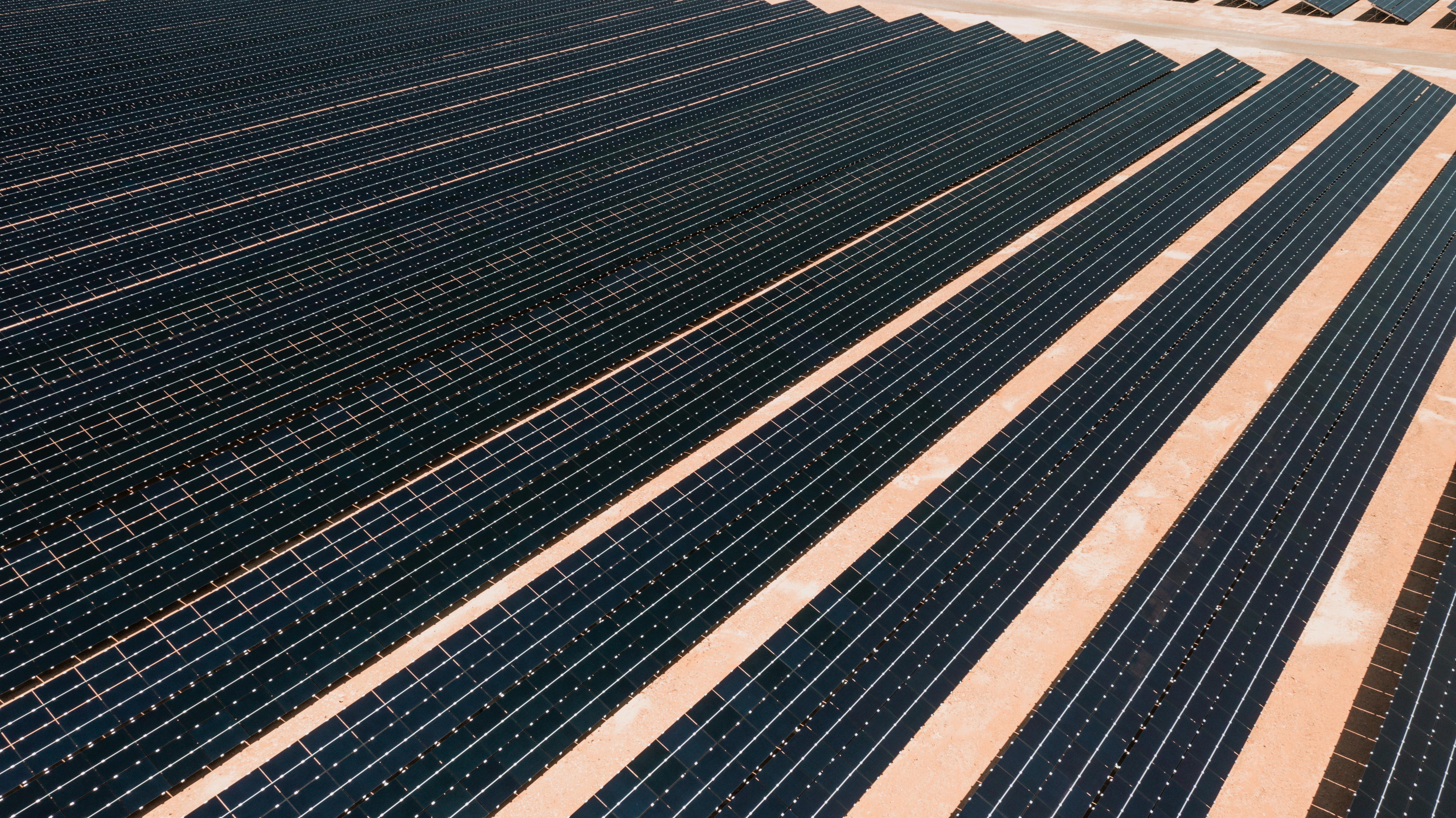 Solar Panels View From Drone